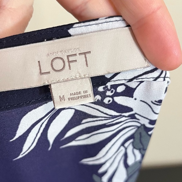 Ann Taylor Loft Purple Floral Print Blouse - Picture 8 of 11